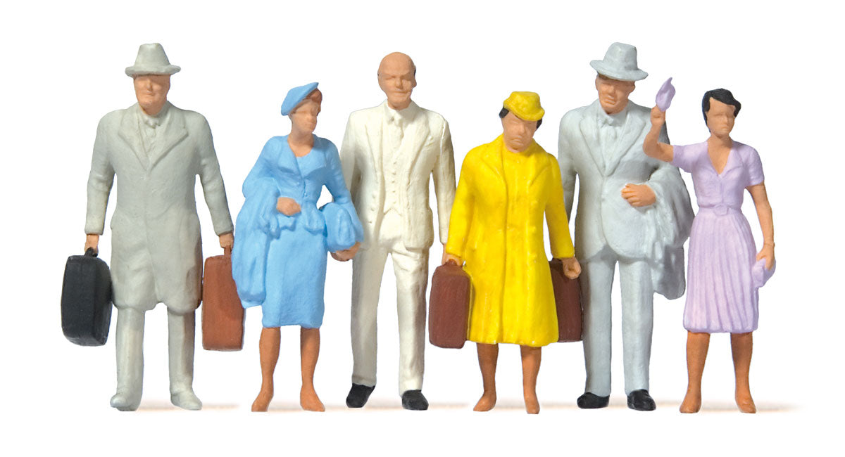 Preiser 65502 O Standing Passengers #1 Figures (Set of 6)