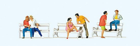Preiser 10739 HO On the Park Bench Figures (Set of 6)