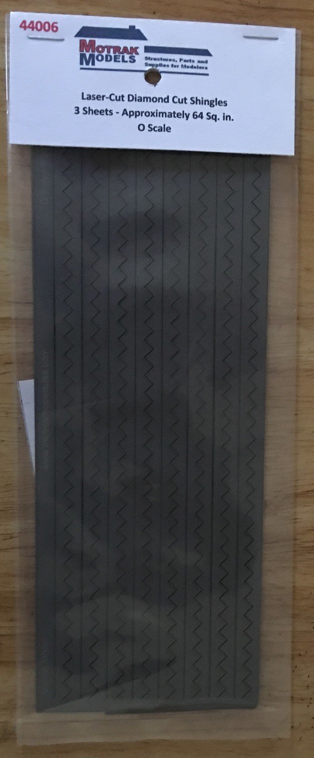 Motrak Models 44006 O Laser Cut Diamond Shingles in Slate (Pack of 3)