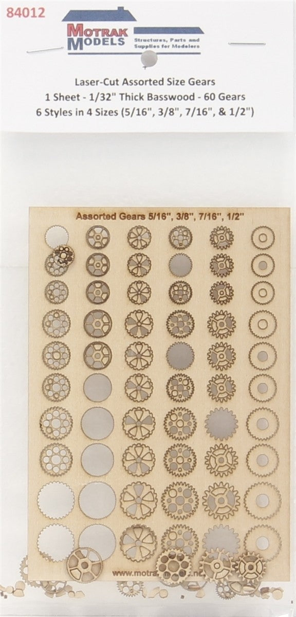 Motrak Models 84012 HO Gears 1/32" Diameter (Pack of 60)