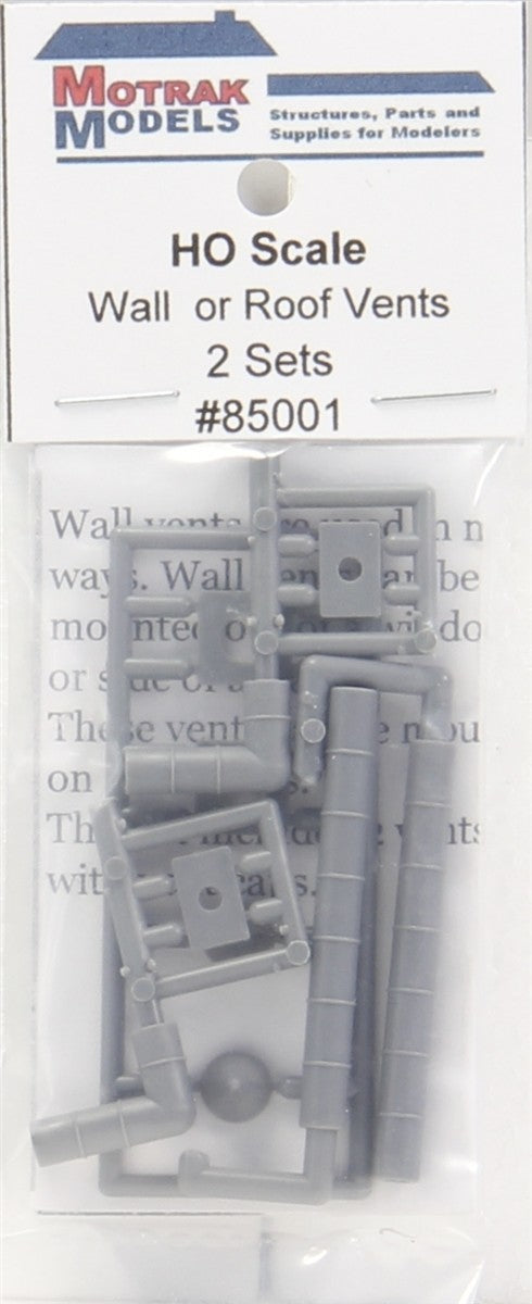 Motrak Models 85001 HO Wall/Roof Vents Kit (Pack of 2)