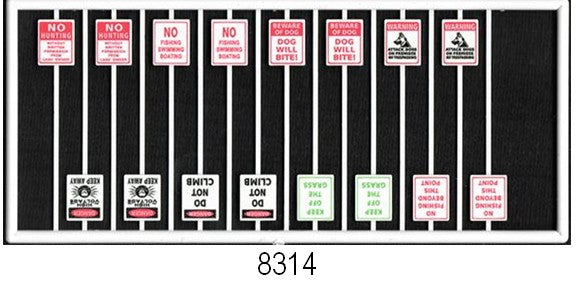 Tichy 8314 HO Assorted Warning Signs (Pack of 16)
