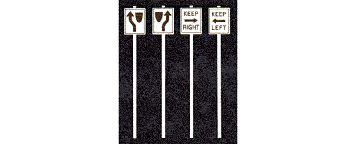 Tichy 3546 S Keep Left & Right Signs (Pack of 8)
