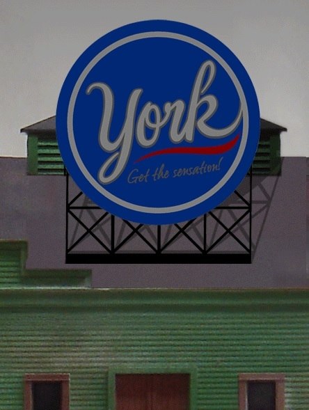 Miller Engineering 883351 O/HO York Peppermint Animated Neon Sign Billboard Kit