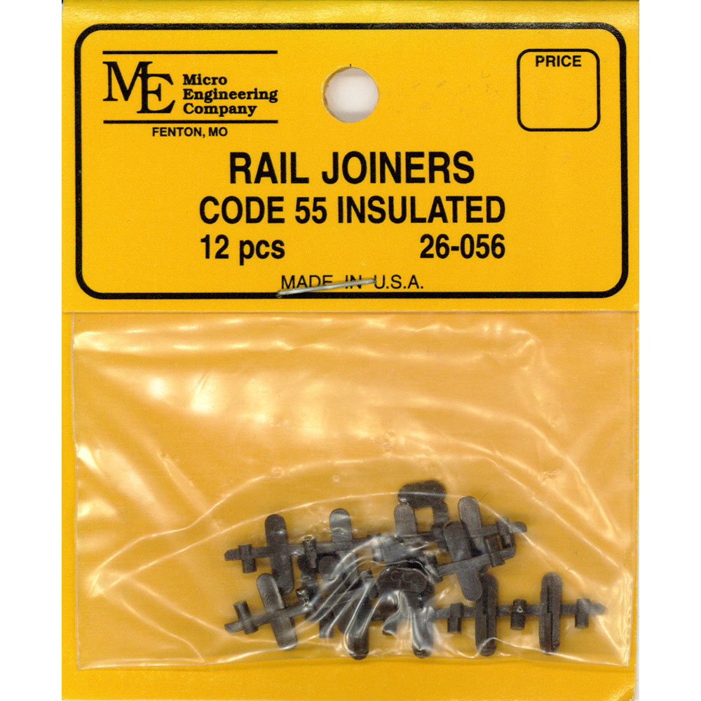 Micro Engineering 26-056 HO Code 55 Plastic Insulated Rail Joiners (Pack of 12)