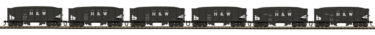 MTH 80-90105 HO Norfolk & Western USRA 55-Ton Steel Twin Hopper Car (Pack of 6)