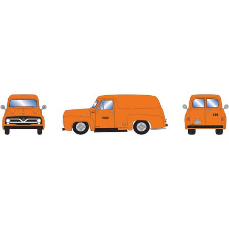 Athearn 14684 HO Orange MOW Ready-to-Run 1955 Ford F-100 Panel Truck # 129