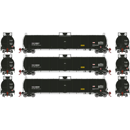Athearn G25493 HO ROCX 33,900-Gallon Early LPG Tank Car (Pack of 3)