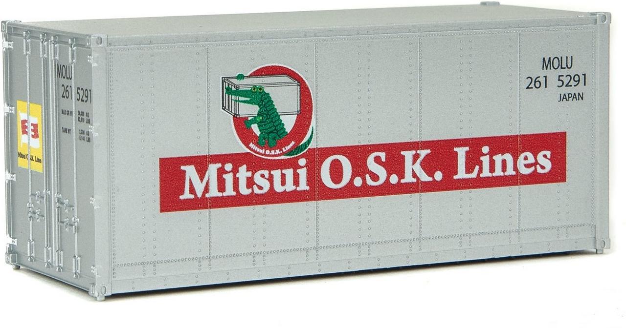 Walthers 949-8657 HO Mitsui OSK Lines 20' Smooth-Side Container Ready to Run