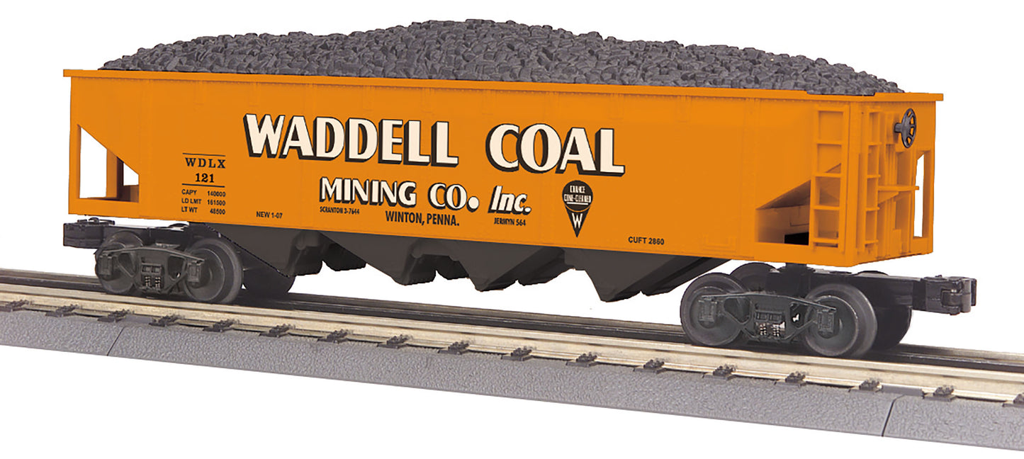 MTH 30-75629 O Waddell Coal RailKing 4-Bay Hopper Car #121
