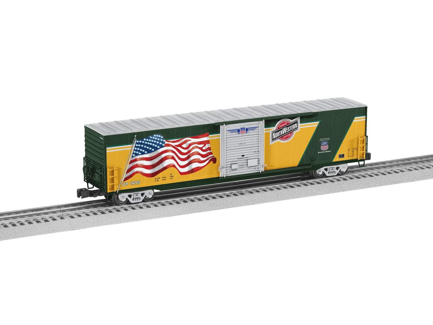 Lionel 6-85402 O Chicago & North Western Heritage LED Flag Boxcar #1995