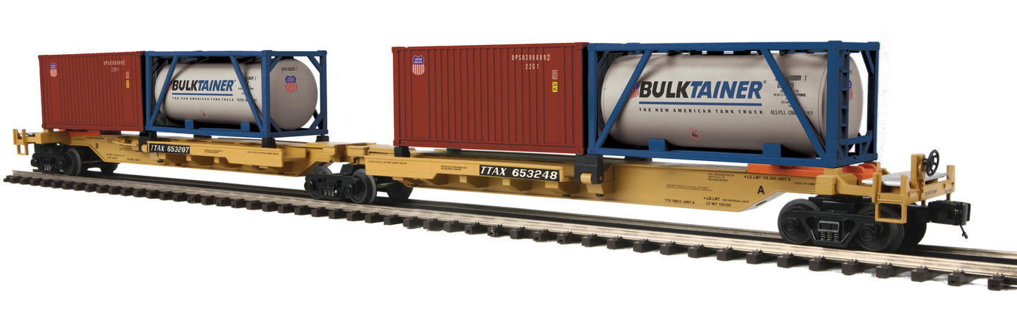 MTH 20-95297 O TTX Premier Spine Car Set w/Tank Containers (Set of 2)