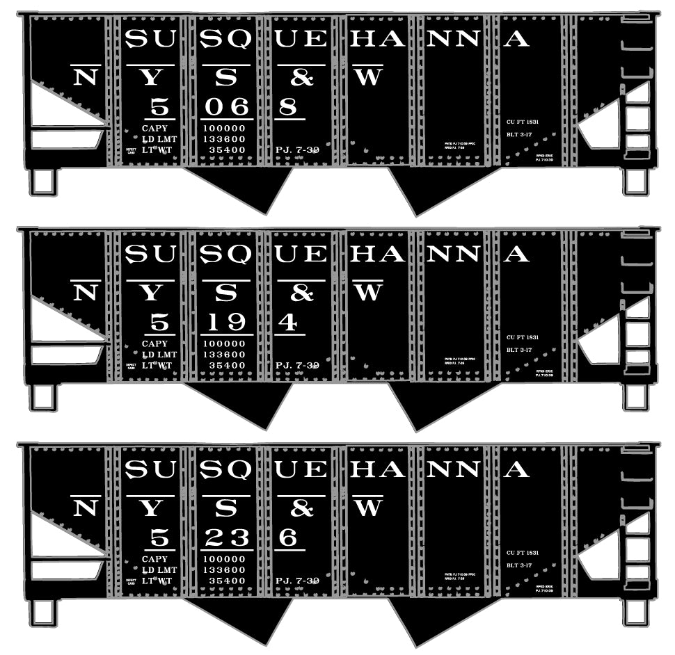 Accurail 8106 HO New York Susquehanna &Western USRA Twin Hopper Kit (Set of 3)