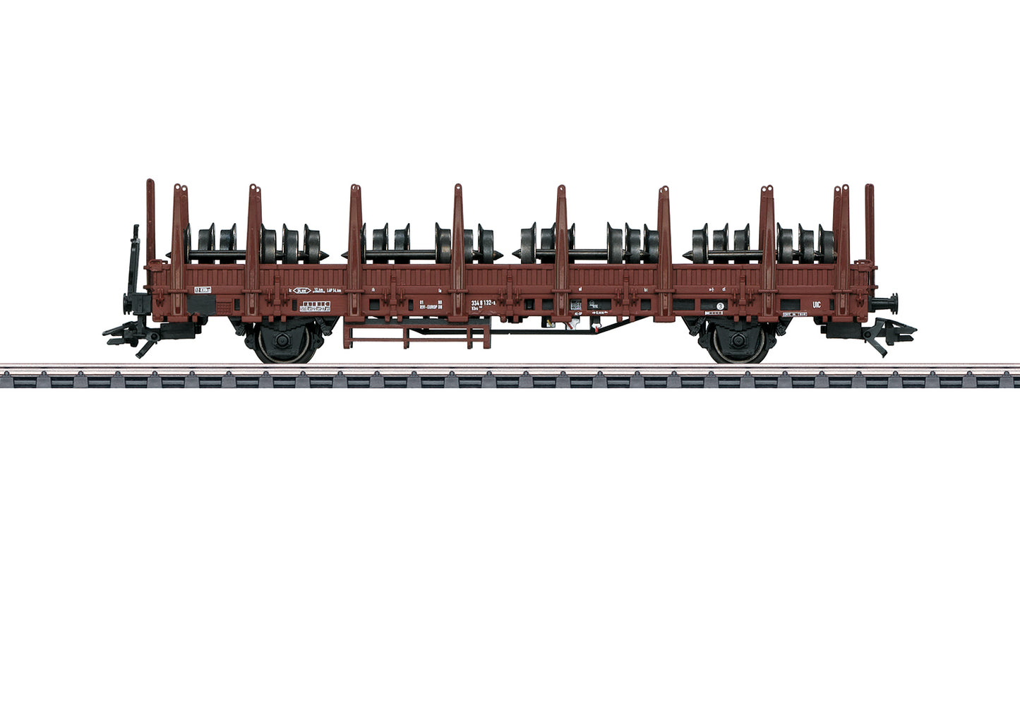 Marklin 46938 HO Deutsche Bahn Type Kbs 442 Stake Car with 12 Wheel Sets