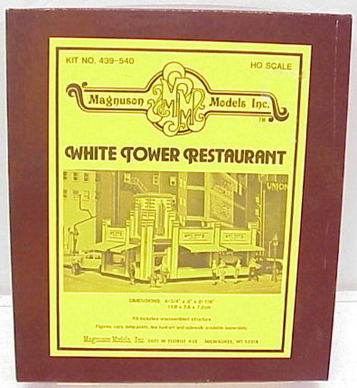Magnuson Models 439-540 HO Scale White Tower Restaurant Kit