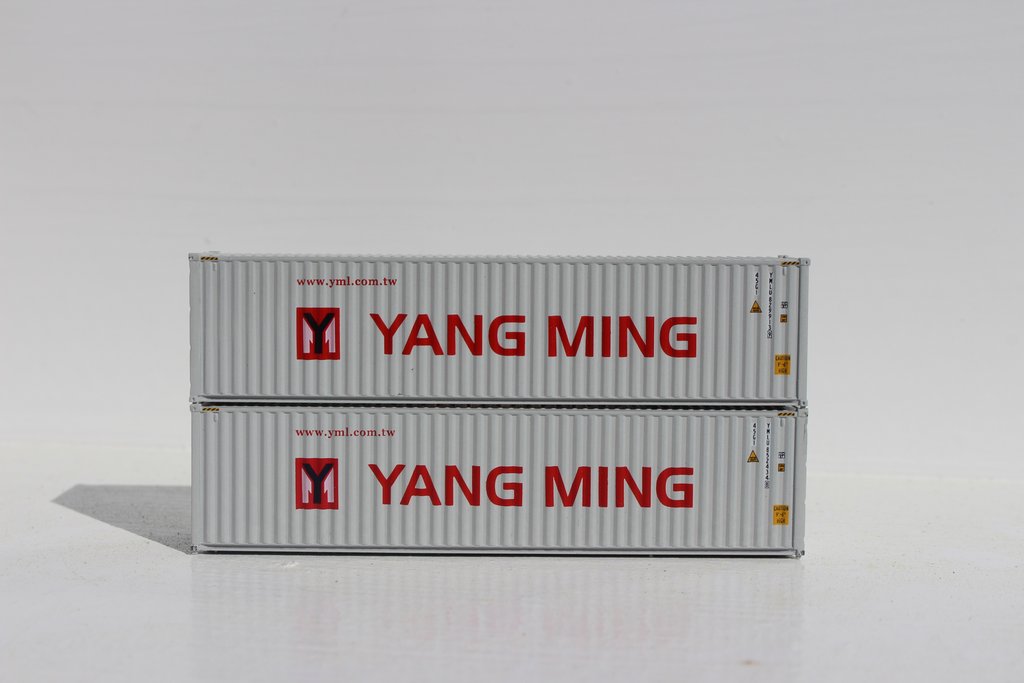 JTC Model Trains 405039 N Yang Ming 40' High Cube Containers w/Magnetic System