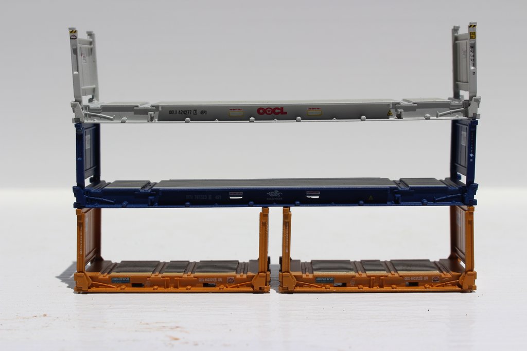 JTC Model Trains 402551 N Flatrack Containers Assortment Set #1 (Set of 6)