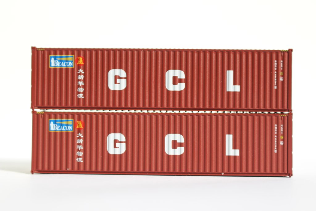JTC Model Trains 405032 N Beacon/GLC 40' High Cube Containers w/Magnetic System