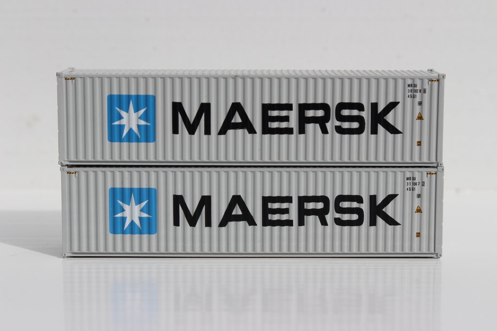 JTC Model Trains 405033 N MAERSK 40' High Cube Containers with Magnetic System