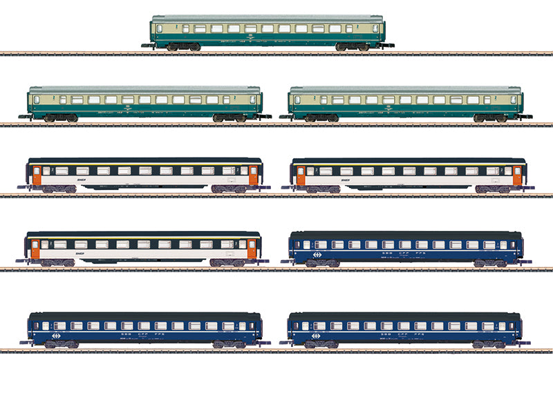 Marklin 87408 Z Eurofima Passenger Car Set (Set of 9)