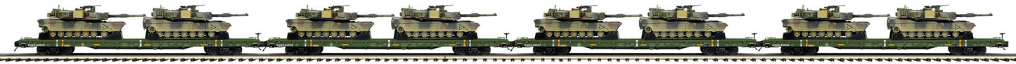 MTH 20-92183 O U.S. Army Premier Flat Car Set w/ M1a Abrams Tanks (Set of 4)