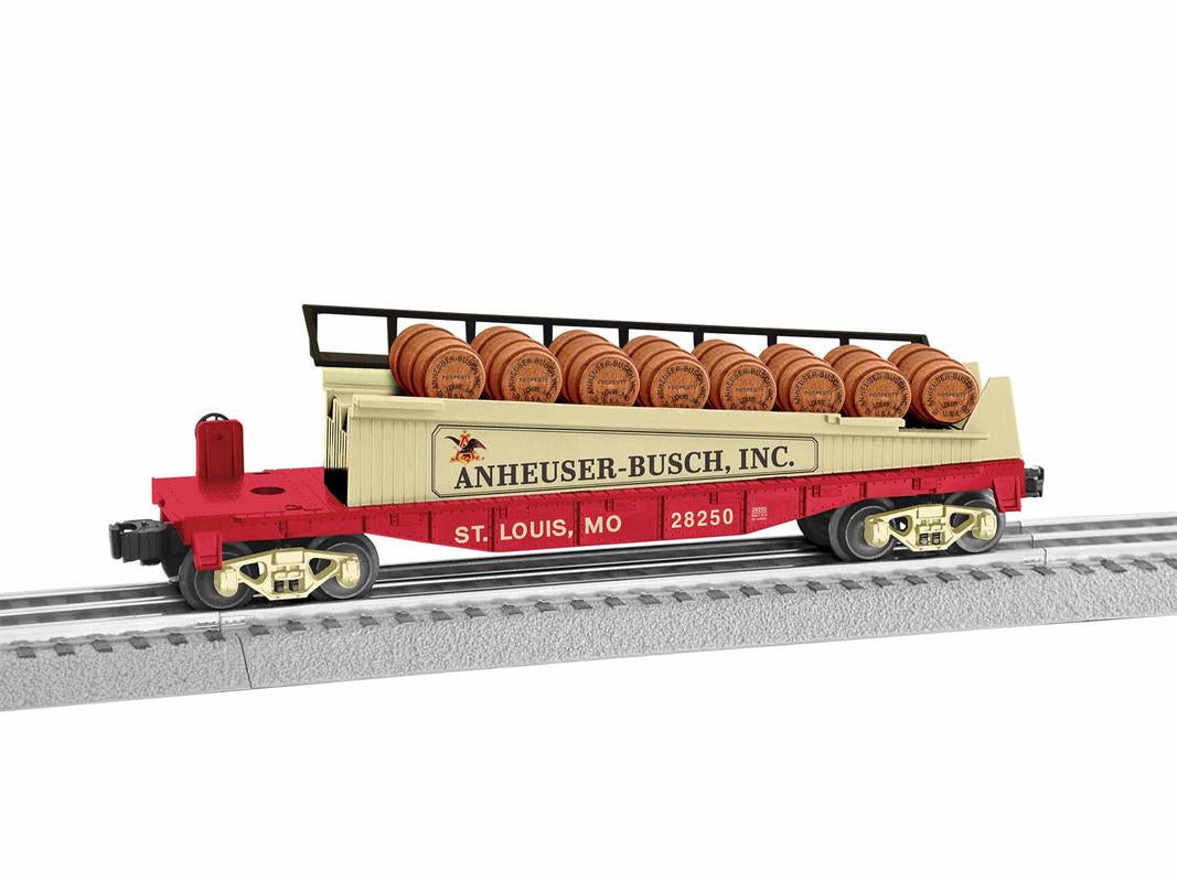 Lionel 1928250 O Gauge Anheuser-Busch Barrel Ramp Car #28250