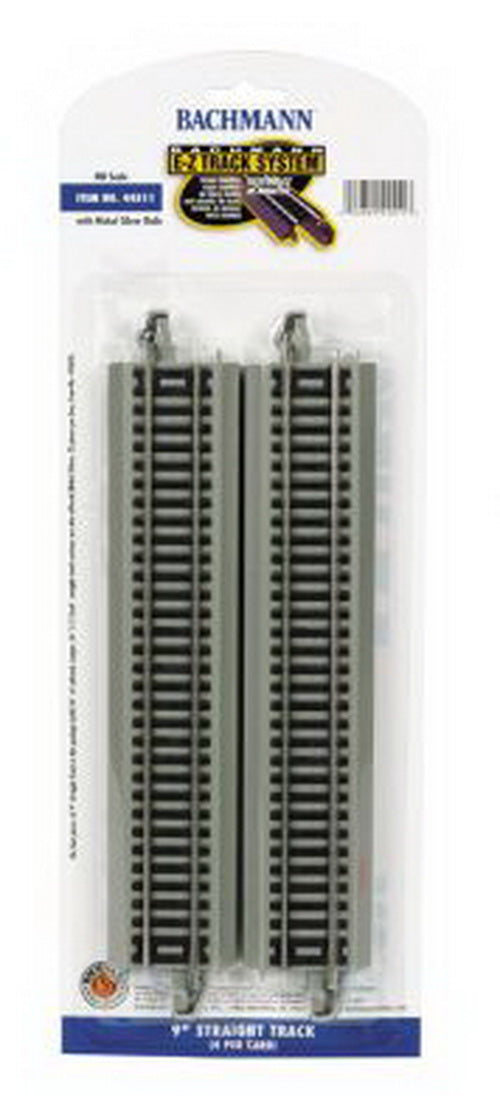 Bachmann 44511 HO Nickel Silver 9" Straight Track E-Z Track Sections (Pack of 4)