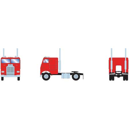 Athearn 78750 HO Red Freightliner with 2 Axle Ready-To-Run