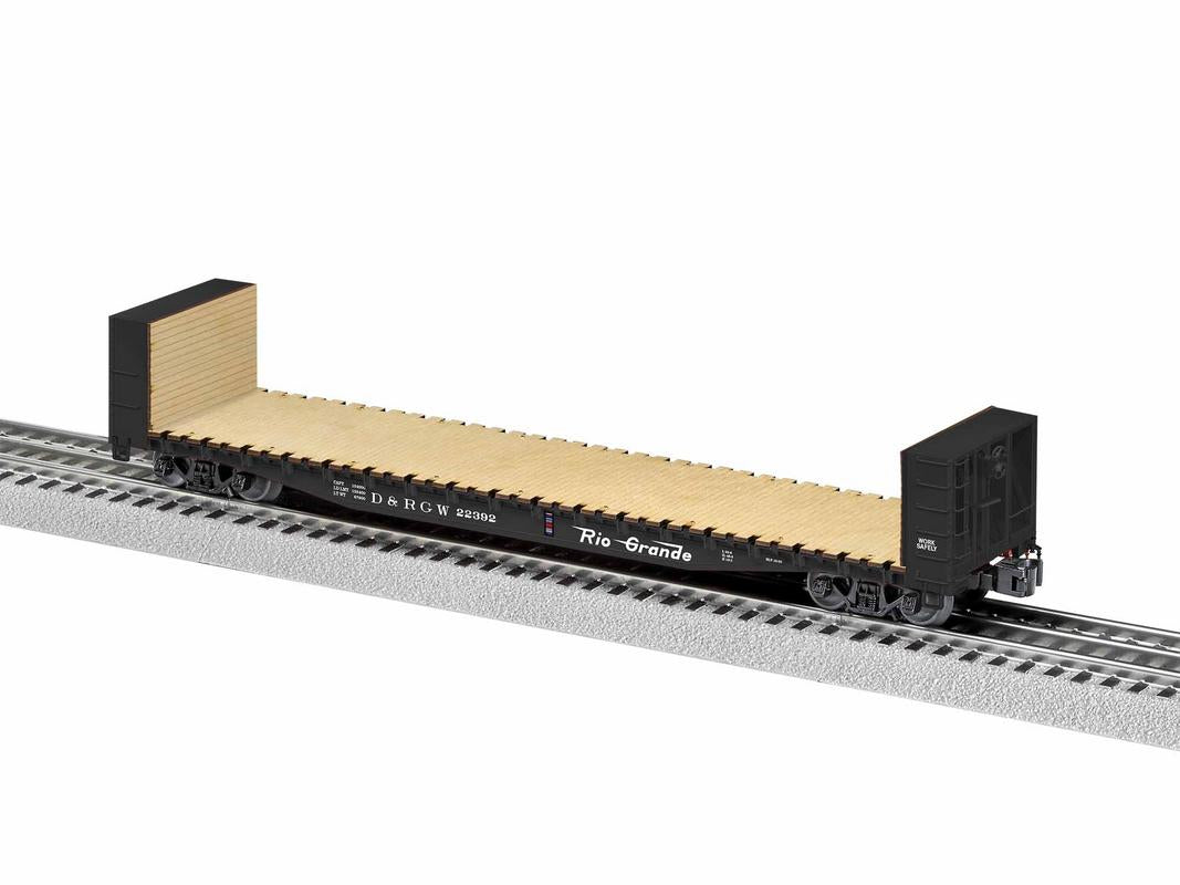 Lionel 1926401 O Gauge Rio Grande 50' Bulkhead Flatcar #22392