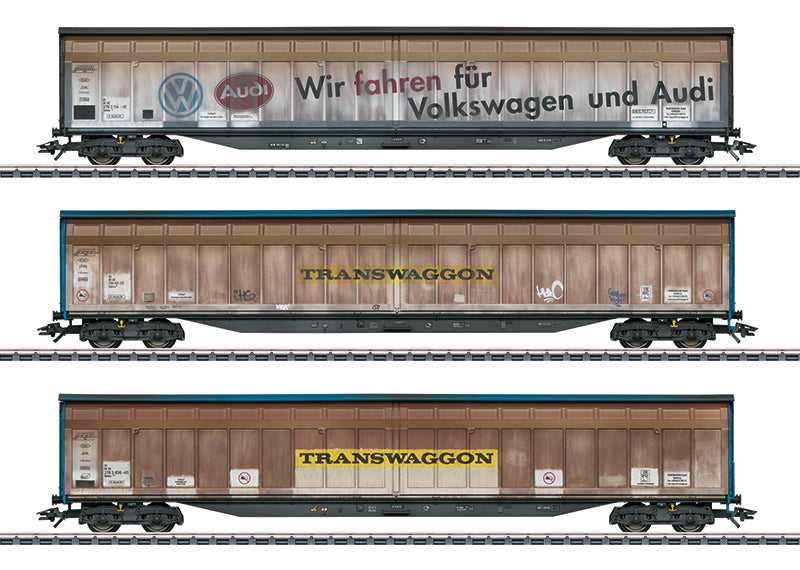 Marklin 48063 HO Transwaggon Sliding Wall Boxcar Set