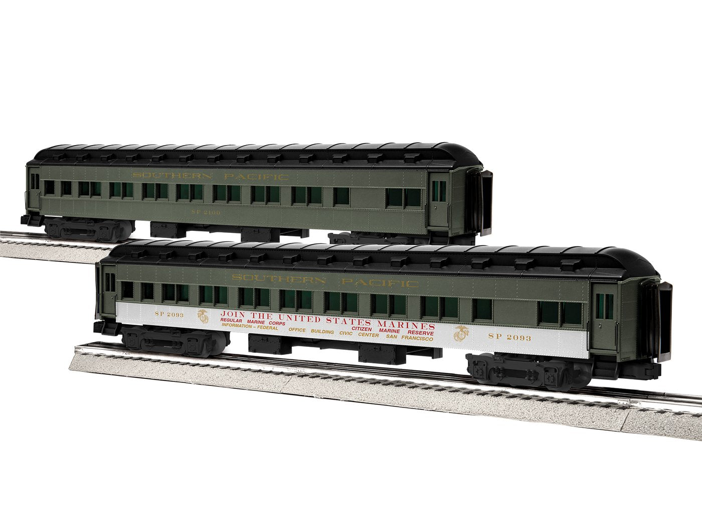 Lionel 1927110 O Southern Pacific 18" Coach Car #1 (Set of 2)