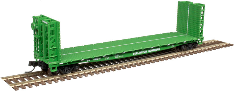 Atlas 50004805 N Burlington Northern 48' GSI Bulkhead Flat Car #616035