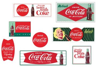 Classic Metal Works 20244 HO Mini Details Coca-Cola 1950's-1960's Building Signs