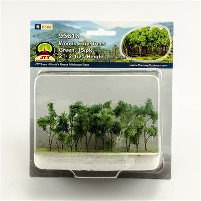 JTT Scenery Products 95616 N 2-2.5" Green Woods Edge Trees (Pack of 15)