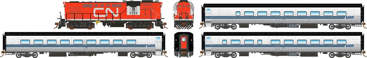 Rapido Trains 131504 VIA Rail Tempo HO Gauge Diesel Train Set