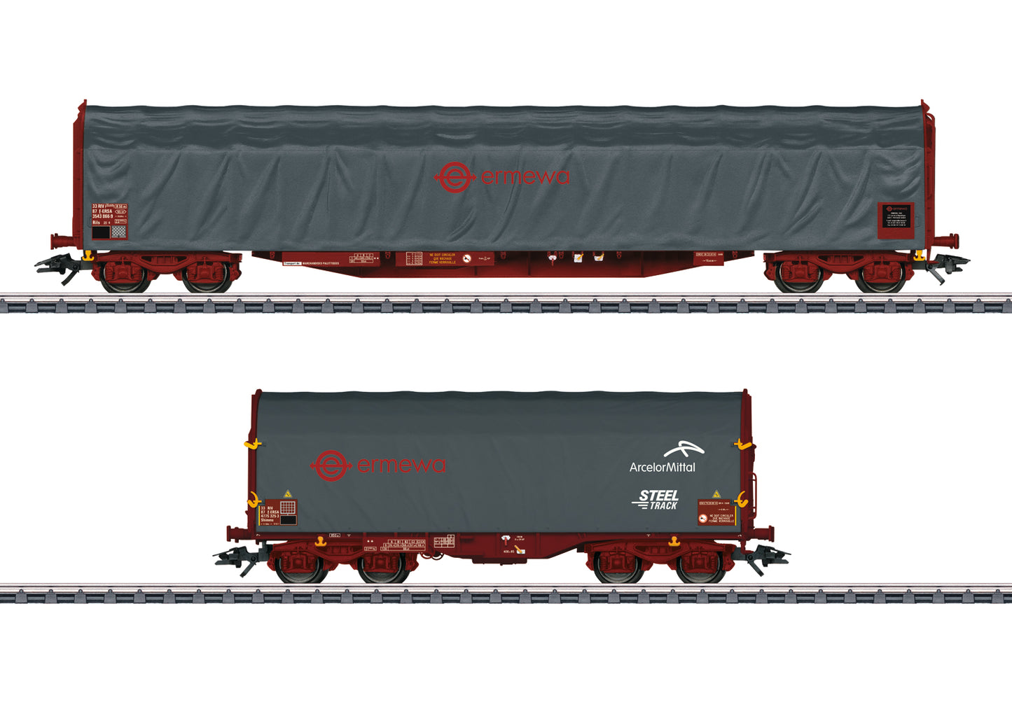 Marklin 47102 HO Ermewa Type Rils and Type Shimms Sliding Tarp 3-Rail (Set of 2)