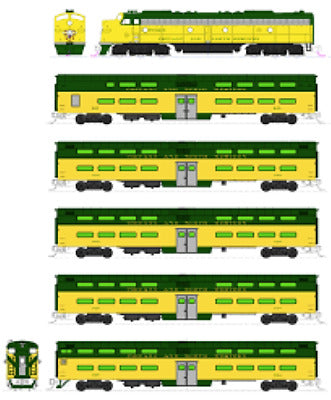 Kato 106-104-DCC N C&NW N Gauge Diesel Passenger Train Set with DCC (Set of 6)