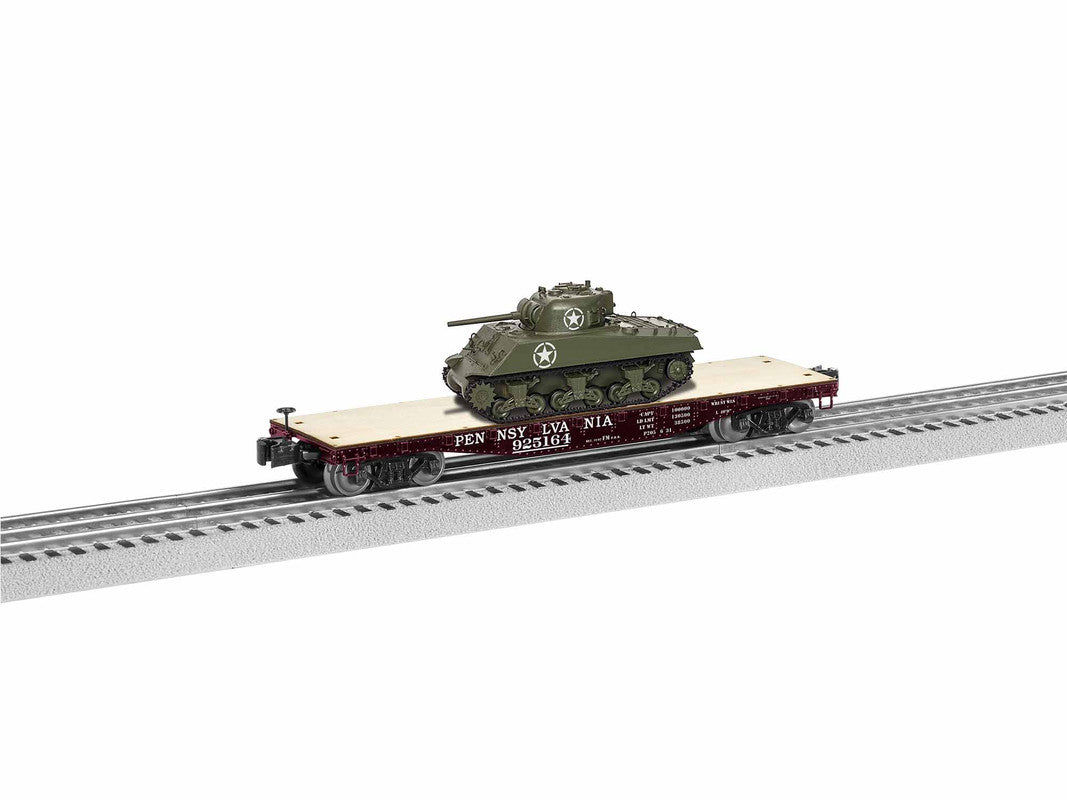 Lionel 1926722 O Pennsylvania 40' Flatcar with Sherman Tank #925164