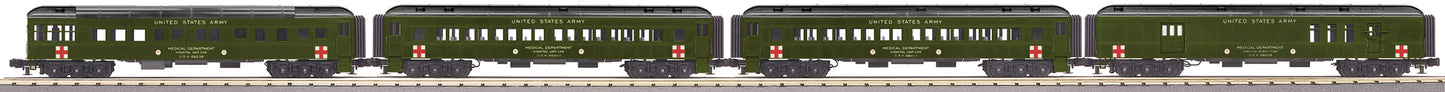MTH 30-69330 O U.S. Army 60' Madison Passenger Car Set (Set of 4)