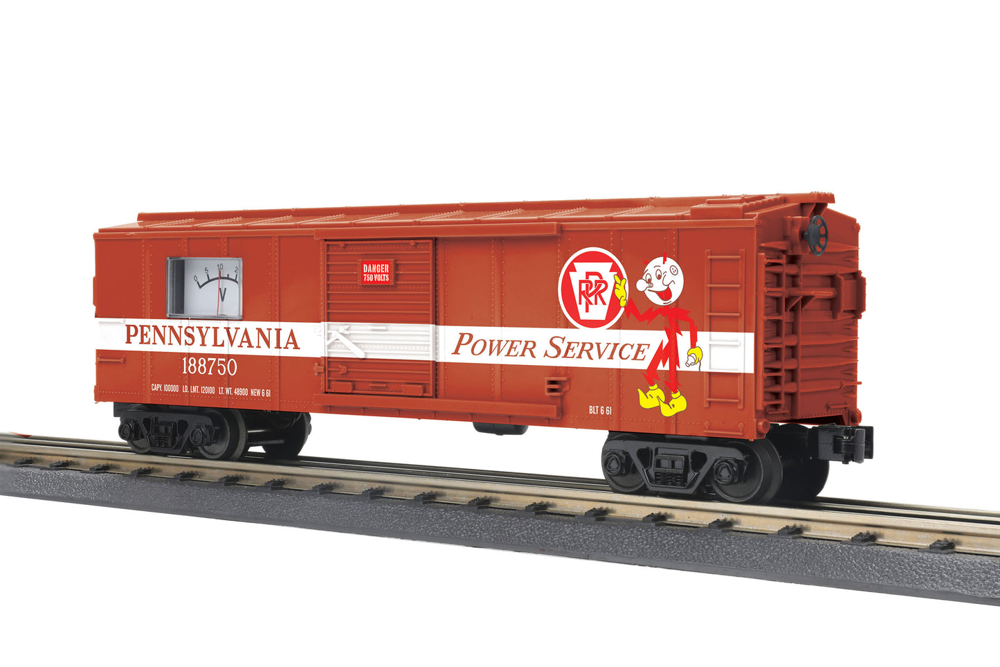 MTH 30-74969 O Gauge Pennsylvania Box Car with Power Meter #188750