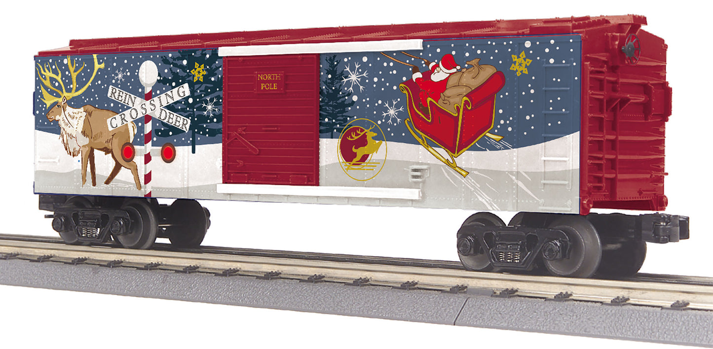MTH 30-74972 O North Pole Box Car with Blinking LEDs