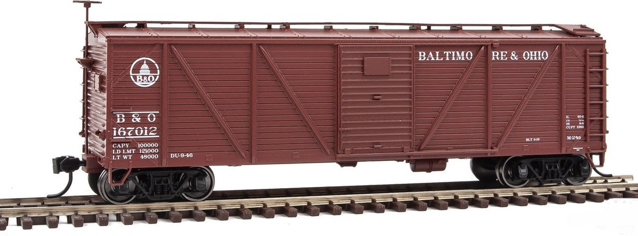Walthers 910-40552 HO Scale Baltimore & Ohio 40' Single-Sheathed Boxcar #167012