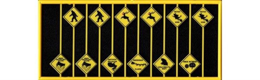 Tichy 8320 HO Scale Funny Signs Group 1 Yellow Styrene (Pack of 12)
