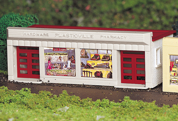 Bachmann 45147 HO Plasticville White and Red Hardware Store Building Kit