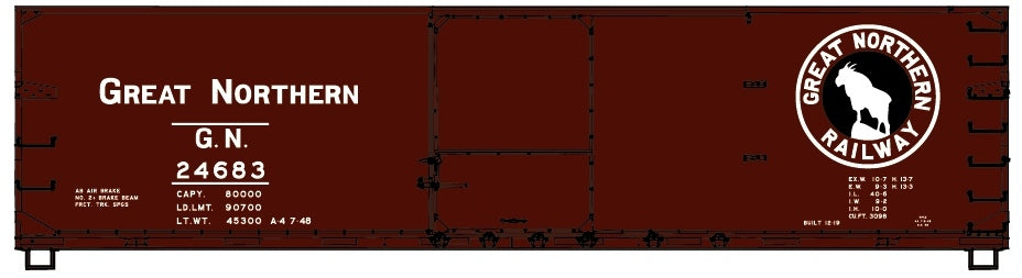 Accurail 81103 HO Great Northern 40' Double Sheath Wood Boxcar #24683