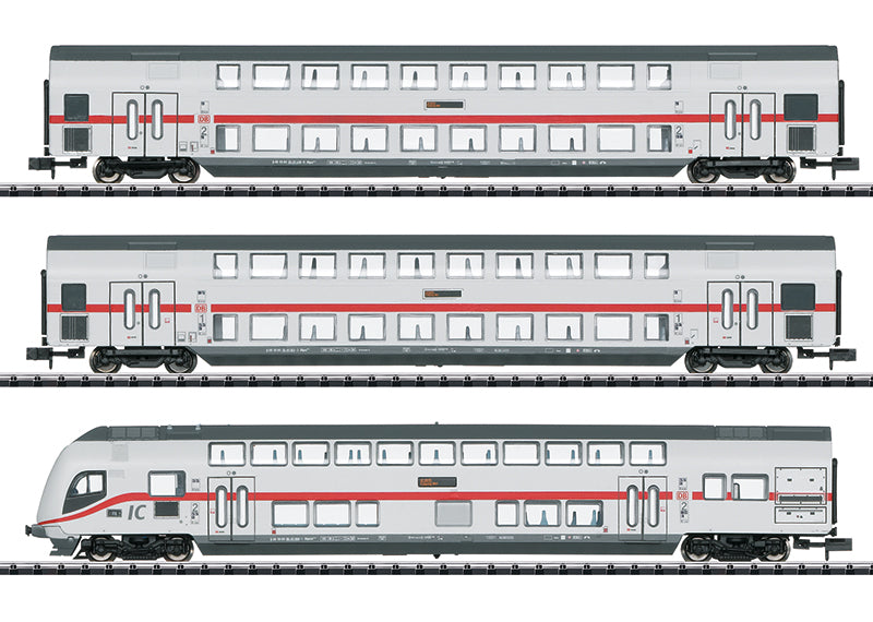 Trix 15385 N German Railroad Inc. "IC 2" Bi-Level Car Set (Pack of 3)