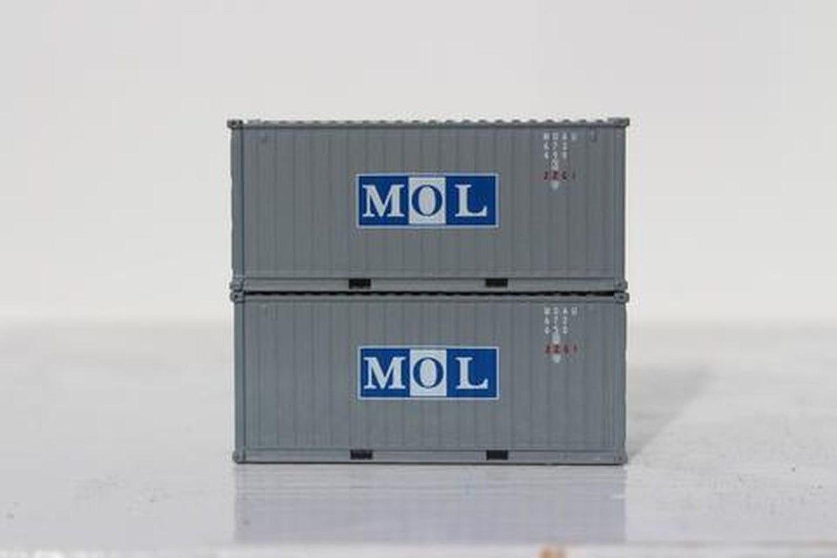 JTC Model Trains 205351 N MOL 20' Standard C.S. Container (Pack of 2)