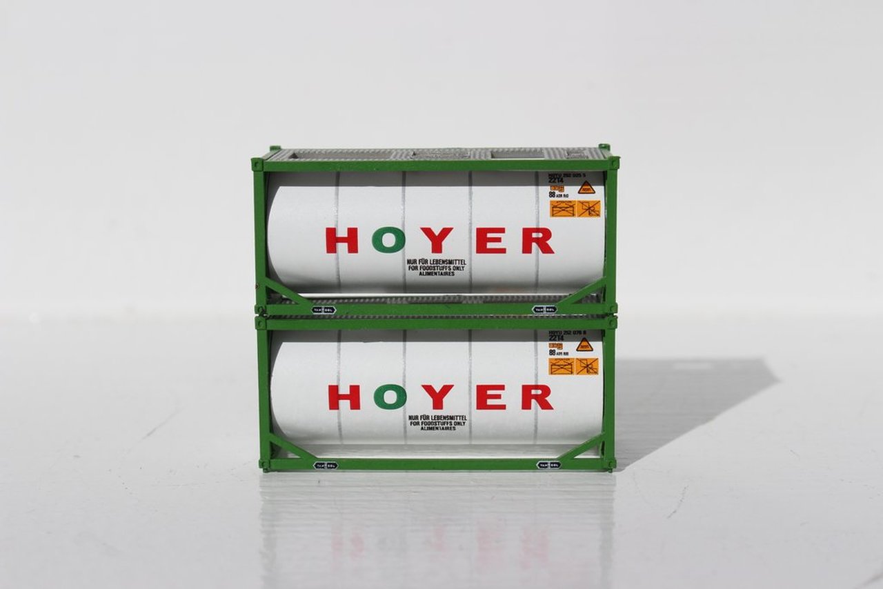 JTC Model Trains 205209 N Hoyer 20' Standard Tank Container (Pack of 2)