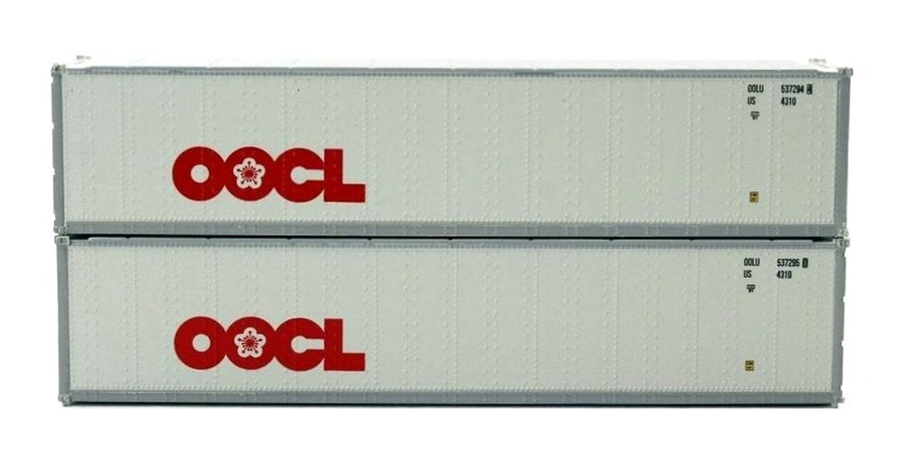 JTC Model Trains 405653 N OOCL 40' Standard S.S. Container (Pack of 2)