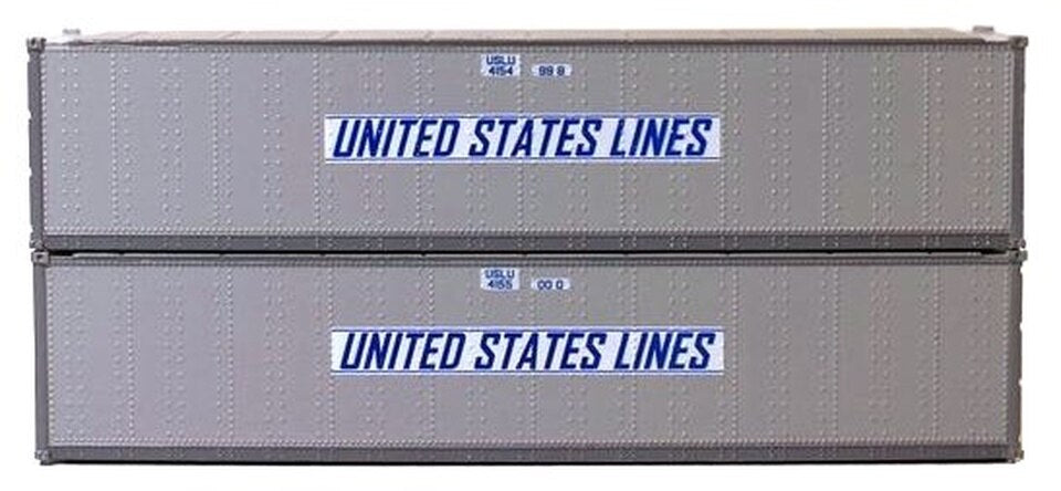 JTC Model Trains 405667 N U.S. Lines 40' Standard C.S. Container (Pack of 2)